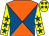 Orange and royal blue diabolo, yellow sleeves, royal blue stars, yellow cap, royal blue stars (N Scandrett And G Kelleway)