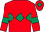 Red, emerald green triple diamond, armlets and diamond on cap (P Jordan & Miss Sarah Foran)