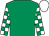 Emerald green, emerald green and white check sleeves, white cap (Zhang Yuesheng)