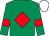 Emerald green, red diamond and armlets, white cap (Stockhill Racing Partnership)