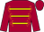 Claret, gold braid, claret sleeves, claret cap, gold tassel (Blue De Vega Partnership)