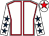 White, red seams, white sleeves, dark blue stars, white cap, red star (Mrs A Guest)
