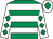 Emerald green, white hoops, white sleeves, emerald green diamonds, white cap, emerald green diamond (Gallop Racing & Dynast Racing)