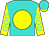 Turquoise, yellow ball, yellow sleeves, turquoise circles, turquoise cap, yellow peak (Zayat Stables/mrs Magnier/m Tabor/dsmith)