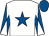 White, royal blue star, royal blue and white diabolo on sleeves, royal blue cap (Clxx)