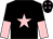 Black, pink star, halved sleeves and stars on cap (A Turton J Blackburn Mrs Folwell Lm Sy)