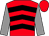 Red, black chevrons, grey sleeves, red cap (Drew & Ailsa Russell)