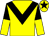Yellow, black chevron, black and yellow halved sleeves, yellow cap, black star (Tony Perkins & Partners)