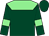 Dark green, light green yoke, light green armlet, dark green cap (Peter M Brant & Mrs John Magnier & Michael Tabor & Derrick Smith)