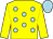 Yellow, light blue spots, yellow sleeves, light blue cap (Sonia M Rogers & Anthony Rogers)