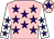 Pink, purple stars, white sleeves, purple stars, pink cap, purple star (Brian Willis)