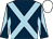 Dark blue, light blue cross sashes, diabolo on sleeves, white cap (Flaxman Stables Ireland Ltd & Mrs John Magnier & Michael Tabor & Derrick Smith)