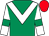 Emerald green, white chevron, white sleeves, emerald green armlet, red cap (Mrs M Gittins & Mrs Catherine Kinane)