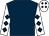 Dark blue, white sleeves, dark blue diamonds, white cap, dark blue diamonds (Axom Lxxi)