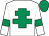 White, emerald green cross of lorraine, armlets and cap (Quantum Leap Racing Viii)