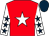 Red, white star, white sleeves, dark blue stars, dark blue cap (Birbeck/mound/trowbridge/)