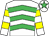 White & emGreen chevrons, white & yellow hooped slvs, white cap, emGreen star (Sean Delaney)