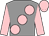 Grey, large pink spots & sleeves, pink cap (Spyglass Syndicate)