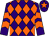 Purple and orange diamonds, chevrons on sleeves, purple cap, orange star (David & Jan Mead)