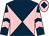 Dark blue and pink diabolo, chevrons on sleeves, pink cap, dark blue diamond (Geoff And Sandra Turnbull)