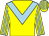 Yellow body, light blue chevron, yellow and light blue striped sleeves and cap (S Bazzani/a & G Botti)