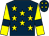 Dark blue, yellow stars, yellow sleeves, dark blue armlets (Mrs G Rowland-clark And Mr T Hyde)