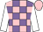 Mauve and pink check, white sleeves, pink cap (Sir Robert Ogden)