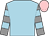 Light blue, grey and light blue hooped sleeves, pink cap (Michael H Sly Dr T Davies Mrs Pam Sly)