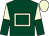 Dark green, beige hollow box, beige and dark green halved sleeves, beige cap (Habton Farms)