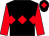 Black, red triple diamond, sleeves and diamond on cap (Let's Be Lucky Racing 20)