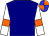Navy Blue, Orange armlets On White Sleeves, Blue and Orange quartered Cap (Little Red Feather Racing)