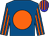 Royal blue, orange ball, orange stripes on sleeves, orange stripes on blue cap (Tabor, Michael B , Magnier, Mrs John, And Smith, Derrick)