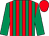 Emerald green and red stripes, emerald green sleeves, red cap (Mr Jedd O'Keeffe)