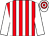Red and white stripes, white sleeves, hooped cap (H S Hutchinson & W Storey)