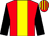 Red, yellow panel, black sleeves, red & yellow striped cap (Francis Daly)