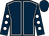 Dark blue, white seams, dark blue sleeves, white spots, dark blue cap (Mr Ken Meredith)