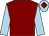 Maroon, light blue sleeves, light blue cap, maroon diamond (Mr P D Savill)