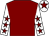 Maroon, white sleeves, maroon stars, white cap, maroon star (Mrs Susan Keable)