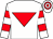 White, red inverted triangle, hooped sleeves and cap (Mrs Ruth A Carr)