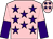 Pink, purple stars, halved sleeves and stars on cap (Mr M Goggin)
