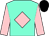 Aquamarine, pink diamond and sleeves, black cap (Howses Stud & J S Moore)