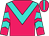 Rose, turquoise chevron, turquoise chevrons on rose sleeves, turquoise stripe on rose cap (Vanessa Lam Wai Shan)