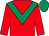 Red, emerald green chevron, emerald green cap (Gestut Ammerland & Newsells Park Stud)