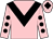 Pink, black chevron, pink sleeves, black spots, pink cap, black diamond (Mr Stuart Morgan & Partner)