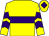 Yellow, purple hoop, chevrons on sleeves, yellow cap, purple diamond (On The Road Again 2)