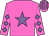 Neon pink, mauve star, neon pink, mauve diamonds sleeves, neon pink, mauve striped cap (Ac Ellington)