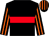 Black, red hoop, black sleeves with orange stripes, black cap with orange stripes (Sh Rashid bin Humaid Al Nuaimi)