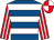 Royal blue, white hoops, red and white striped sleeves, quartered cap (Mr David Henery)