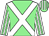 Light green, white cross belts, white and light green striped sleeves, light green and white striped cap (Mr E O'Malley)