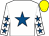 White, royal blue star, white sleeves, royal blue stars, yellow cap (First With Mortgages Limited)
